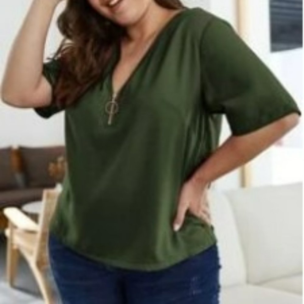 Half Zip Blouse